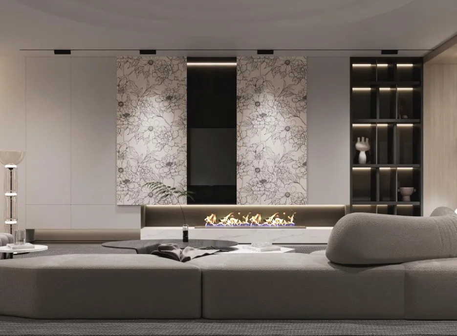 歐蒂尼新品家居板材花色-花開半夏，以牡丹黑白線稿演繹簡約詩韻